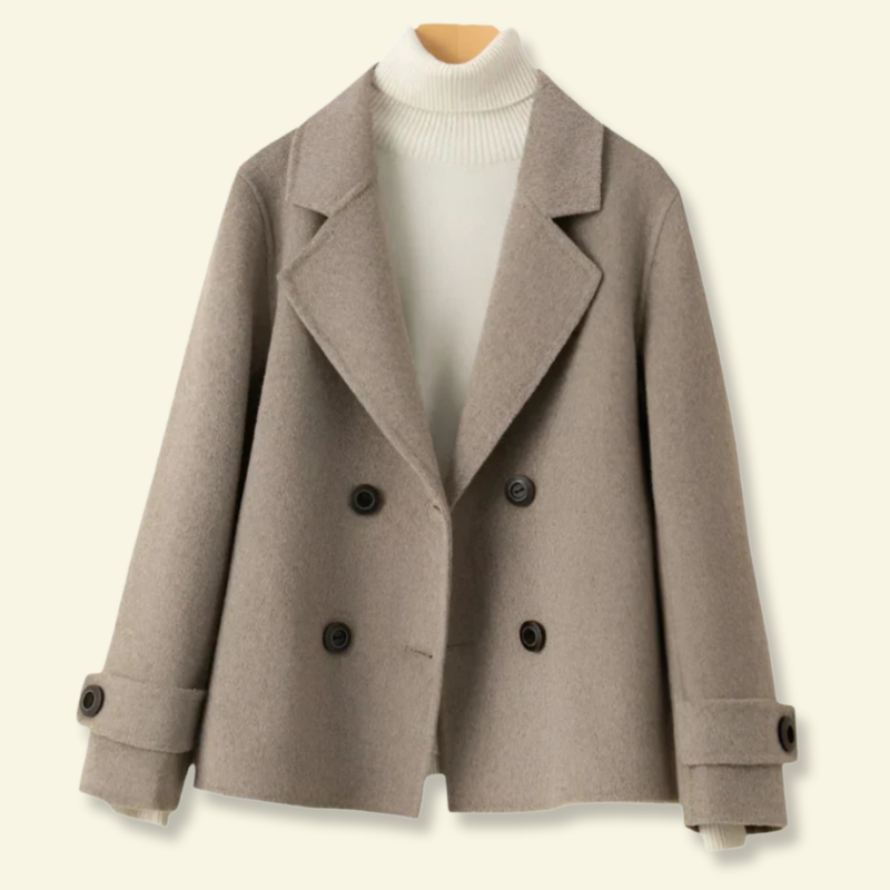 Damen Kurzmantel mit Revers und Knöpfen-Coats for women-Alpenkind