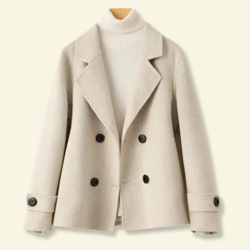 Damen Kurzmantel mit Revers und Knöpfen-Coats for women-Alpenkind