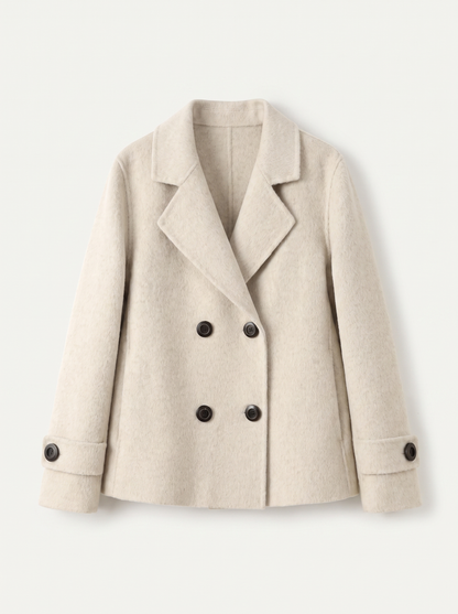 Damen Kurzmantel mit Revers und Knöpfen-Coats for women-Alpenkind
