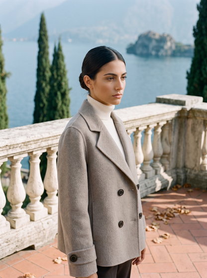 Damen Kurzmantel mit Revers und Knöpfen-Coats for women-Alpenkind