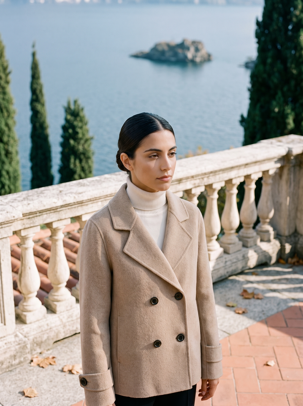 Damen Kurzmantel mit Revers und Knöpfen-Coats for women-Alpenkind
