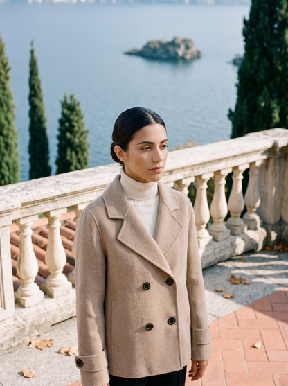 Damen Kurzmantel mit Revers und Knöpfen-Coats for women-Alpenkind