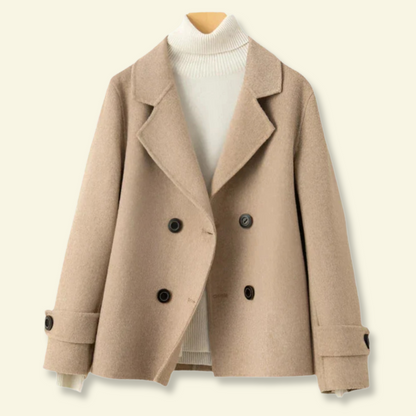 Damen Kurzmantel mit Revers und Knöpfen-Coats for women-Alpenkind