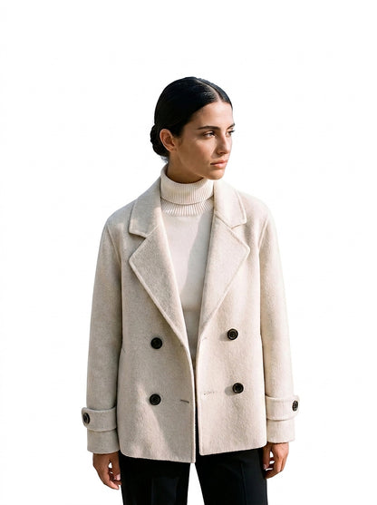 Damen Kurzmantel mit Revers und Knöpfen-Coats for women-Alpenkind