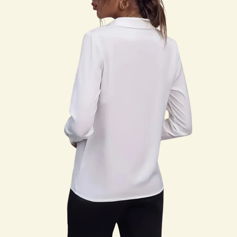 Damen Langarm Bluse mit Kragen und verdeckter Knopfleiste-Shirts for women-Alpenkind