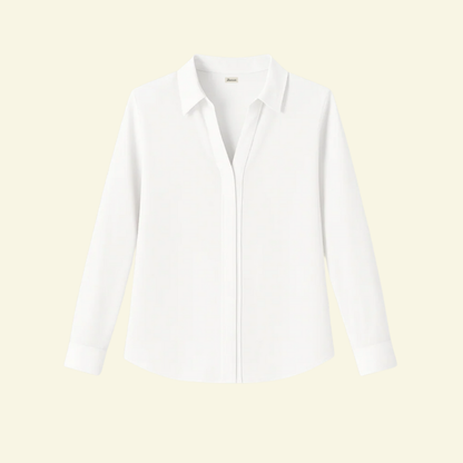 Damen Langarm Bluse mit Kragen und verdeckter Knopfleiste-Shirts for women-Alpenkind