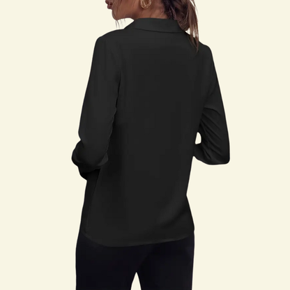 Damen Langarm Bluse mit Kragen und verdeckter Knopfleiste-Shirts for women-Alpenkind