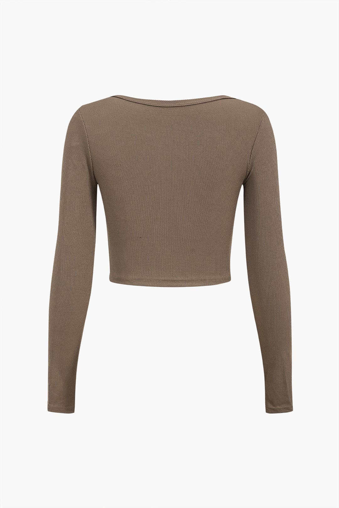 Damen-Langarm-Oberteil mit asymmetrischem Ausschnitt, Knopfleiste und Rippenstruktur-Tops for women-Alpenkind