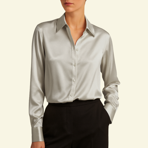 Damen Langarmbluse mit Kragen und Knopfleiste sowie Rückenpasse-Shirts for women-Alpenkind