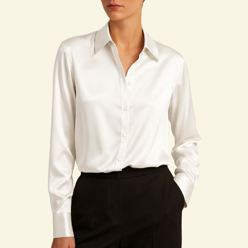 Damen Langarmbluse mit Kragen und Knopfleiste sowie Rückenpasse-Shirts for women-Alpenkind