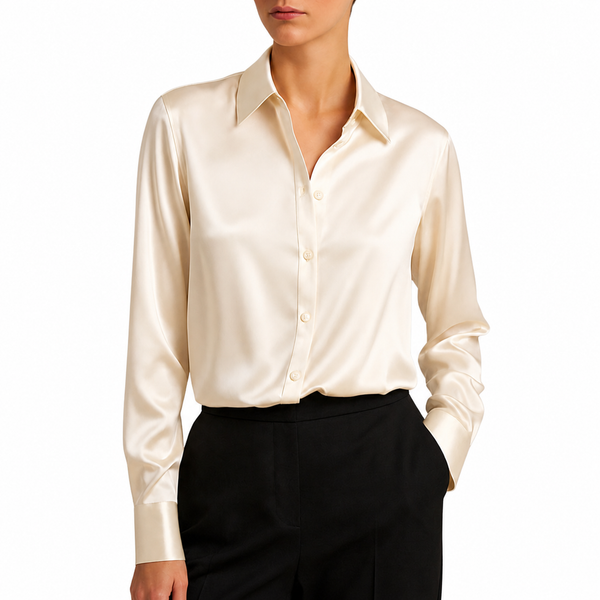 Damen Langarmbluse mit Kragen und Knopfleiste sowie Rückenpasse-Shirts for women-Alpenkind