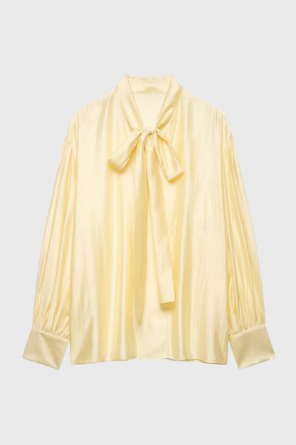 Damen-Langarmbluse mit Schluppenkragen und Manschetten-Blouse for women-Alpenkind