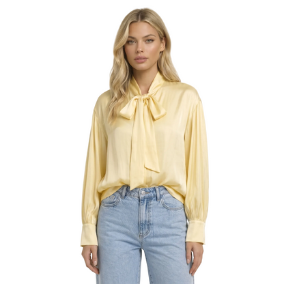 Damen-Langarmbluse mit Schluppenkragen und Manschetten-Blouse for women-Alpenkind