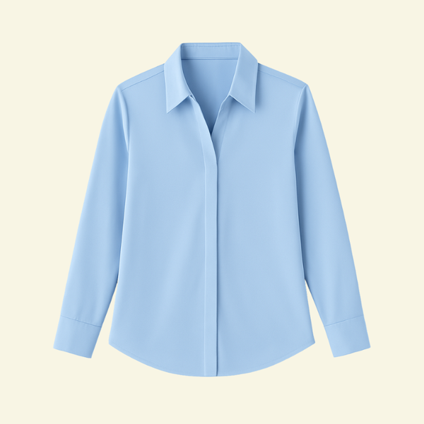 Damen Langarmbluse mit spitzem Kragen und verdeckter Knopfleiste-Women blouse-Alpenkind
