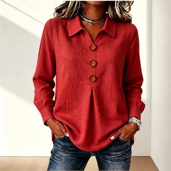 Damen-Langarmhemd mit Knopfleiste-Shirts for women-Alpenkind