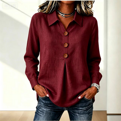 Damen-Langarmhemd mit Knopfleiste-Shirts for women-Alpenkind