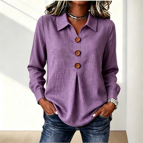 Damen-Langarmhemd mit Knopfleiste-Shirts for women-Alpenkind