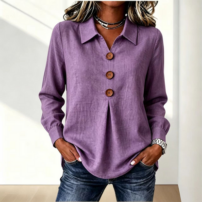 Damen-Langarmhemd mit Knopfleiste-Shirts for women-Alpenkind