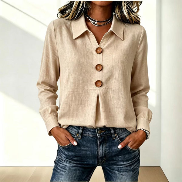 Damen-Langarmhemd mit Knopfleiste-Shirts for women-Alpenkind