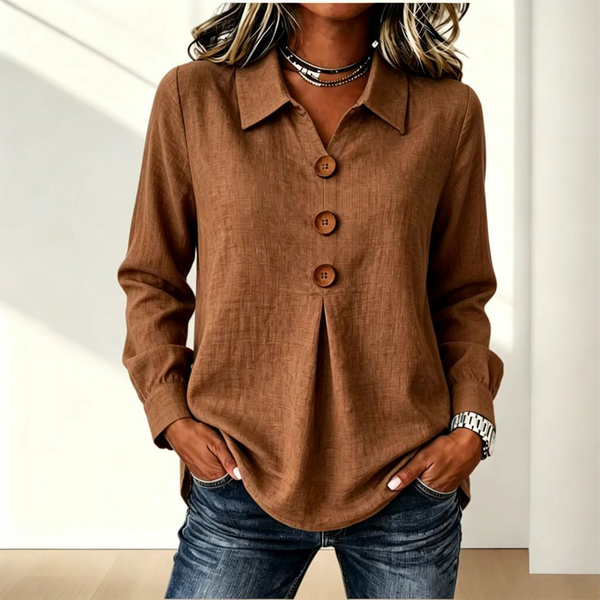 Damen-Langarmhemd mit Knopfleiste-Shirts for women-Alpenkind