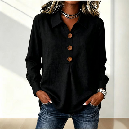 Damen-Langarmhemd mit Knopfleiste-Shirts for women-Alpenkind