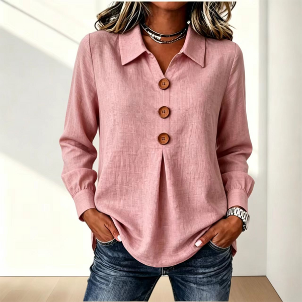 Damen-Langarmhemd mit Knopfleiste-Shirts for women-Alpenkind