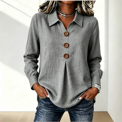 Damen-Langarmhemd mit Knopfleiste-Shirts for women-Alpenkind