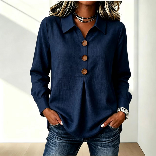 Damen-Langarmhemd mit Knopfleiste-Shirts for women-Alpenkind