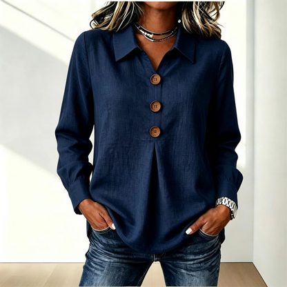 Damen-Langarmhemd mit Knopfleiste-Shirts for women-Alpenkind
