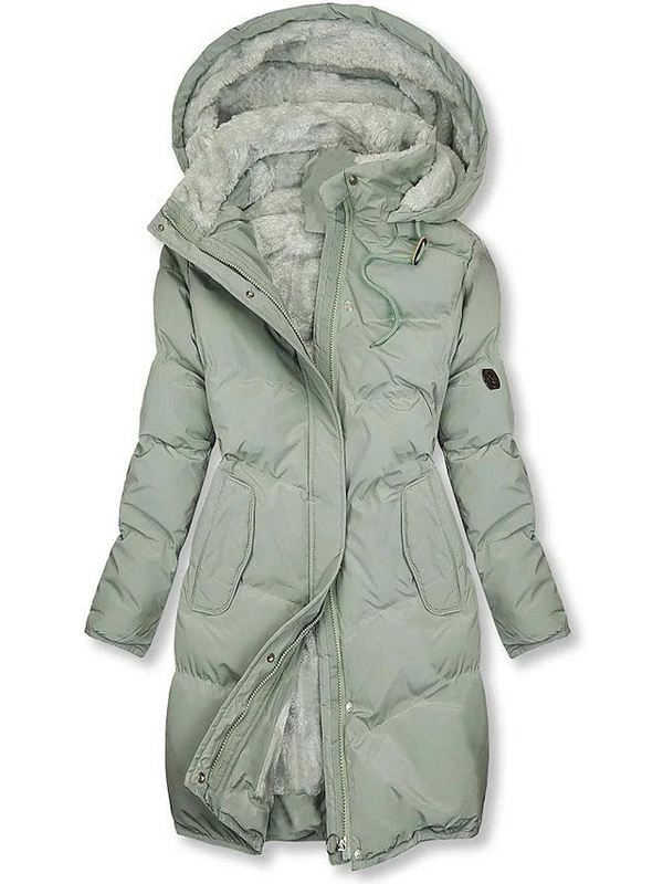 Damen Langer Kapuzenmantel mit Innenfutter-Women Outerwear-Alpenkind