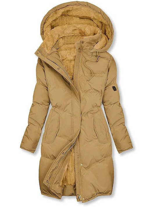 Damen Langer Kapuzenmantel mit Innenfutter-Women Outerwear-Alpenkind
