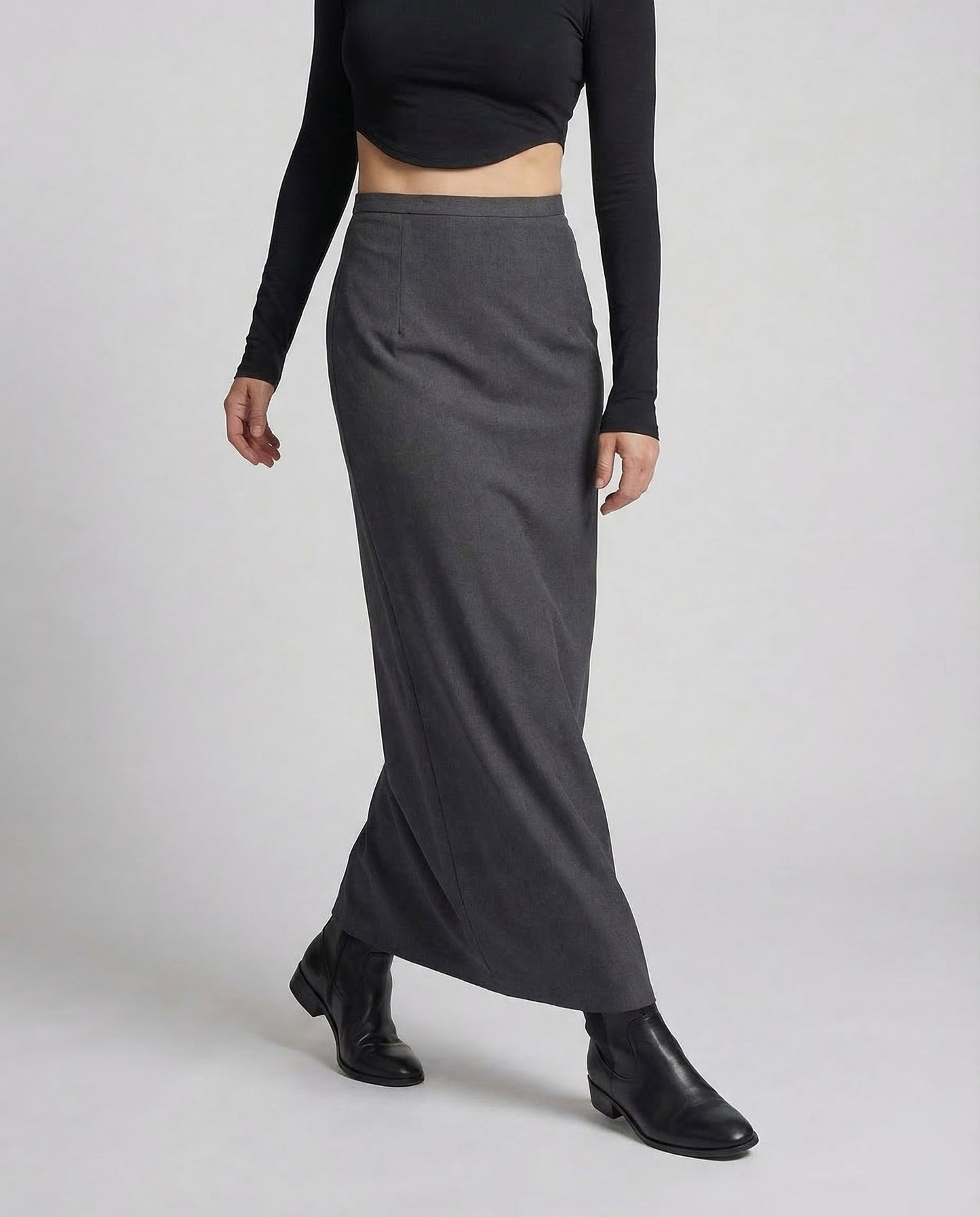 Damen langer Rock mit hohem Bund und gerader Silhouette-Skirt for women-Alpenkind