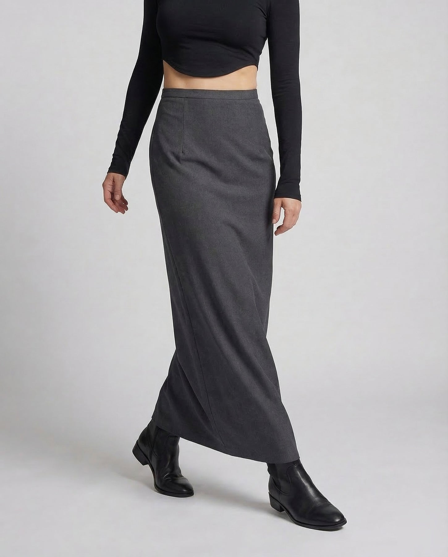 Damen langer Rock mit hohem Bund und gerader Silhouette-Skirt for women-Alpenkind