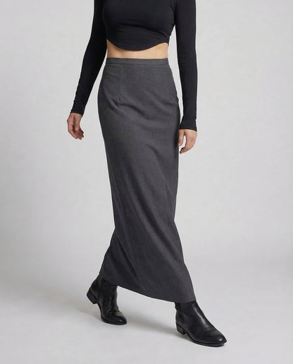 Damen langer Rock mit hohem Bund und gerader Silhouette-Skirt for women-Alpenkind