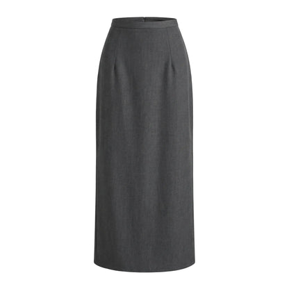 Damen langer Rock mit hohem Bund und gerader Silhouette-Skirt for women-Alpenkind