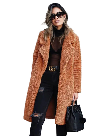 Damen Langer Strukturmantel-Women Coats-Alpenkind