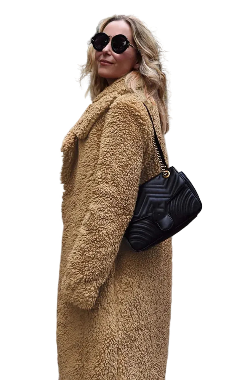 Damen Langer Strukturmantel-Women Coats-Alpenkind