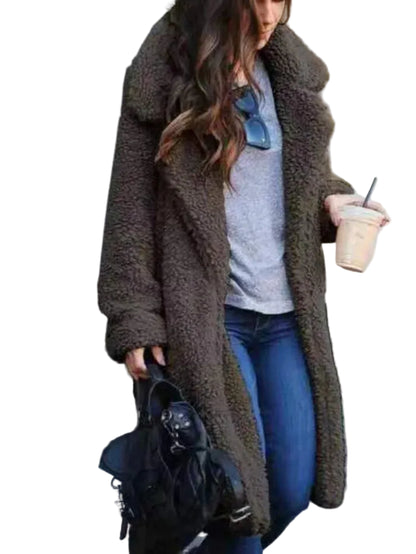 Damen Langer Strukturmantel-Women Coats-Alpenkind