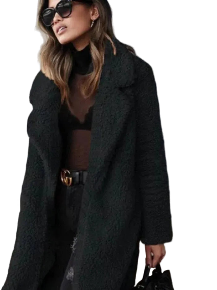 Damen Langer Strukturmantel-Women Coats-Alpenkind