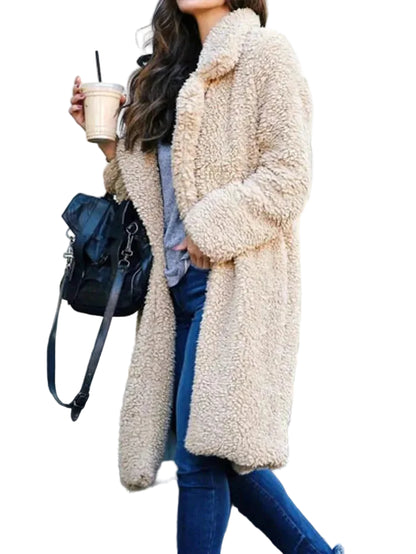 Damen Langer Strukturmantel-Women Coats-Alpenkind