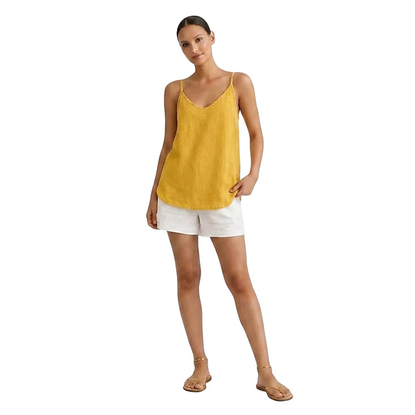 Damen Leinen-Top mit V-Ausschnitt-Tops for women-Alpenkind