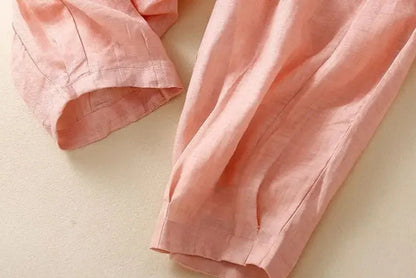 Damen Leinenhose mit weitem Bein und Kordelzug-Pants for Women-Alpenkind