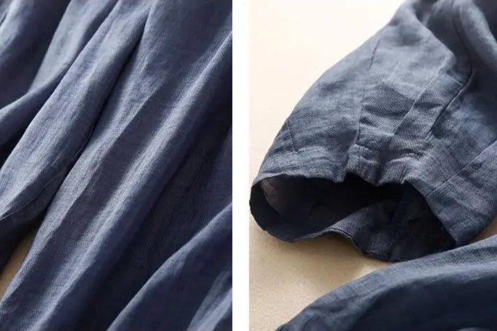 Damen Leinenhose mit weitem Bein und Kordelzug-Pants for Women-Alpenkind