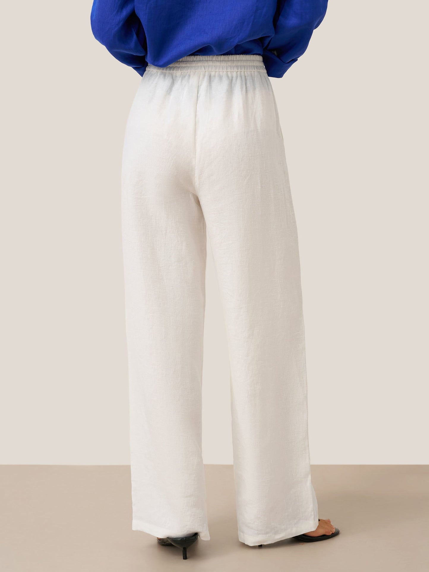 Damen Leinenhose mit weitem Bein und Kordelzug-Pants for Women-Alpenkind
