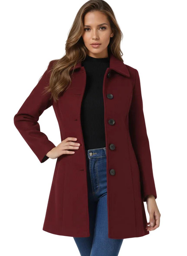 Damen Mantel in mittlerer Länge mit Knopfleiste-Women Outerwear-Alpenkind