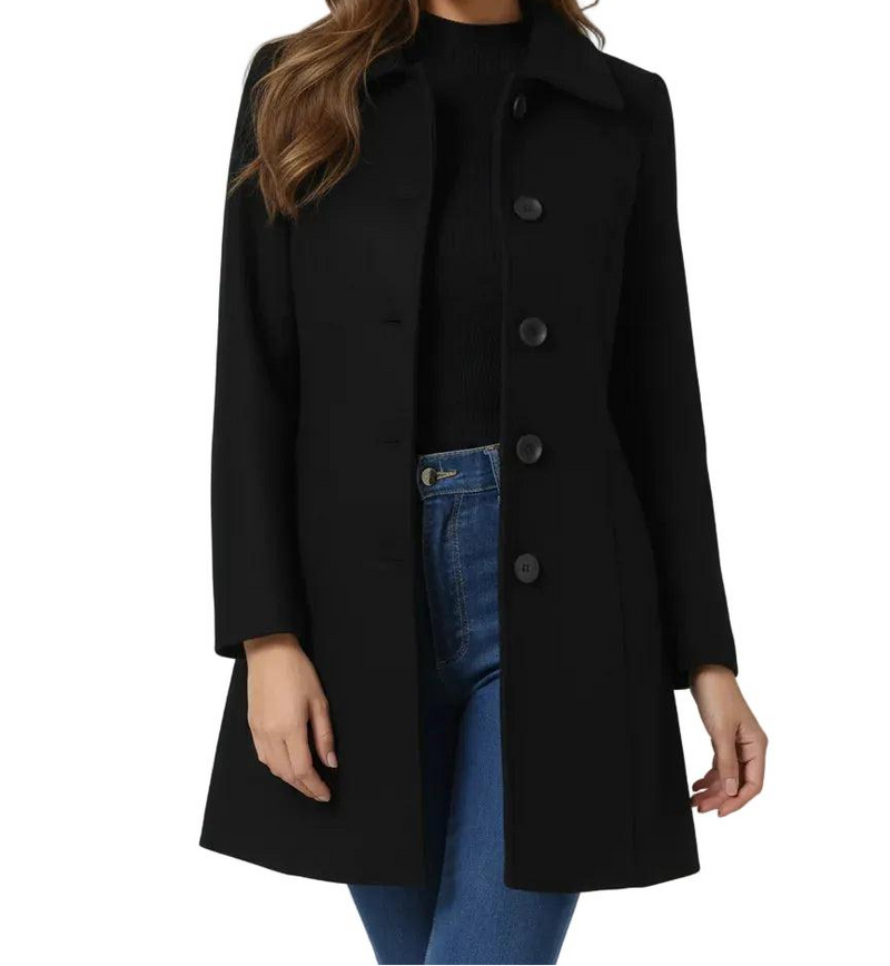 Damen Mantel in mittlerer Länge mit Knopfleiste-Women Outerwear-Alpenkind