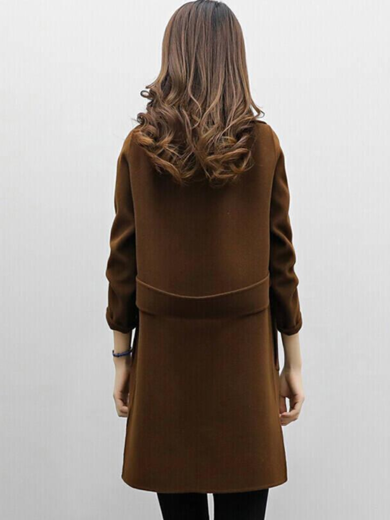 Damen-Mantel mit doppelreihiger Knopfleiste und fallendem Revers-Coats for woman-Alpenkind