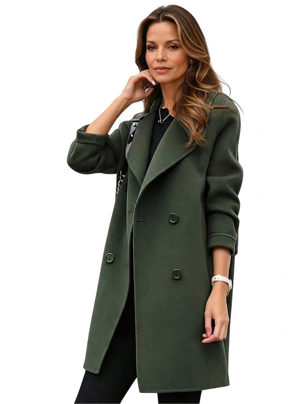 Damen-Mantel mit doppelreihiger Knopfleiste und fallendem Revers-Coats for woman-Alpenkind