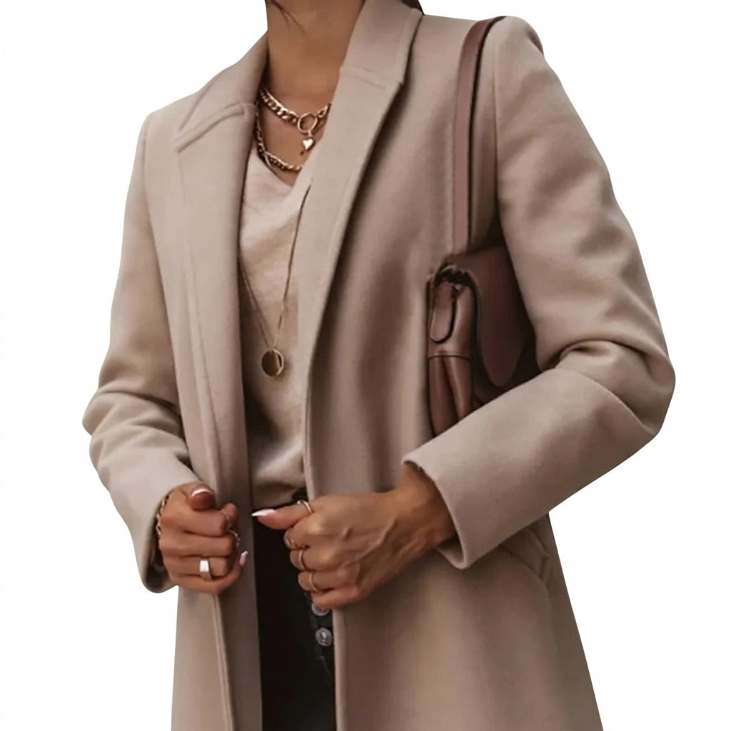 Damen-Mantel mit fallendem Revers und Zwei-Knopf-Verschluss-Coats for women-Alpenkind