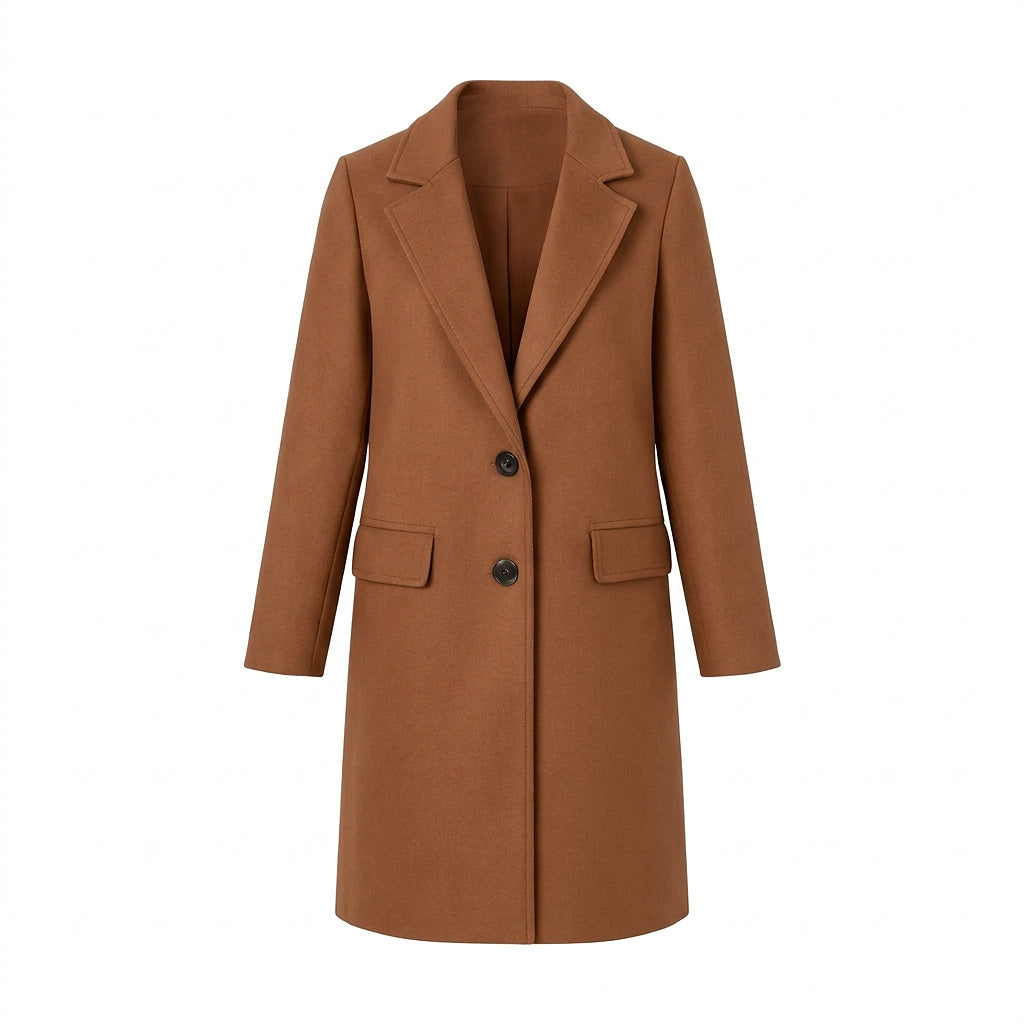 Damen-Mantel mit fallendem Revers und Zwei-Knopf-Verschluss-Coats for women-Alpenkind